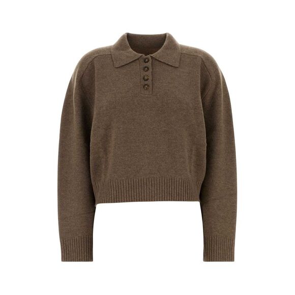 LOULOU DE SAISON Handbags - Loulou De Saison Women Mud Cashmere Oversize Homere Polo Shirt